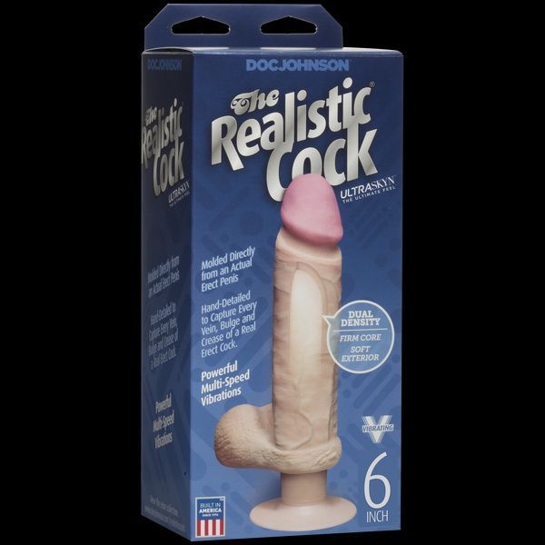 Фалоімітатор Doc Johnson The Realistic Cock 6 inch ULTRASKYN, діаметр 4,3 см, плавне регулювання SO1991 фото