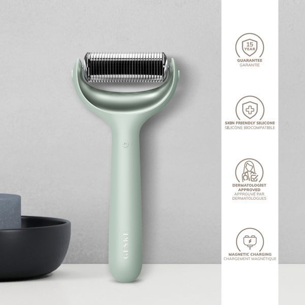 Електронний ролер для обличчя та тіла з мікроголками GESKE MicroNeedle Face&Body Roller 8в1 green HB0206 фото