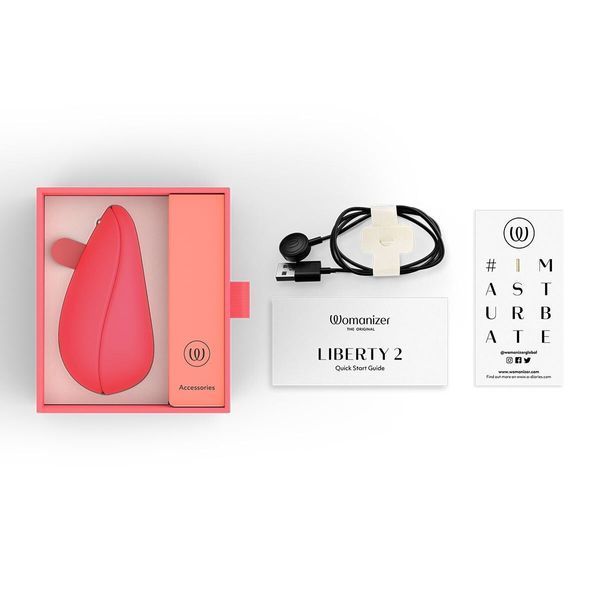 Вакуумний кліторальний стимулятор Womanizer Liberty 2 Vibrant Rose, 8 режимів, магнітна кришечка SX0522 фото