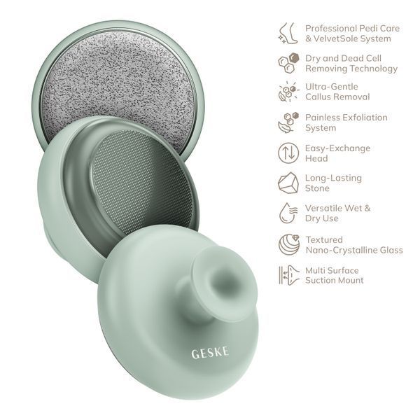 Набір для догляду за стопами з ручкою GESKE Dual Foot Smoothener 9в1 green HB0259 фото