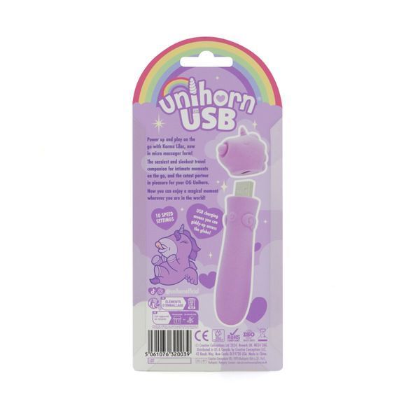 Вібратор-єдиноріжка Unihorn USB Bullet &ndash; Karma Lilac, віброкуля, USB-зарядка, 10 режимів SX2868 фото