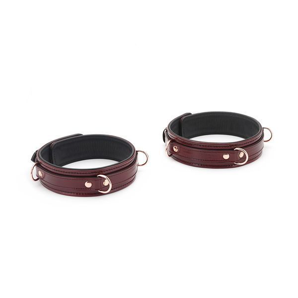 Фіксатори для стегон Liebe Seele Wine Red Thigh Cuffs L Size, натуральна шкіра SO9455 фото