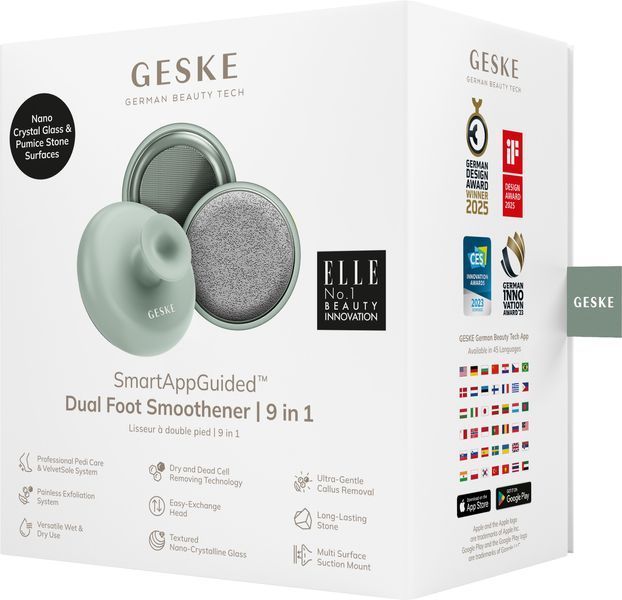 Набір для догляду за стопами з ручкою GESKE Dual Foot Smoothener 9в1 green HB0259 фото