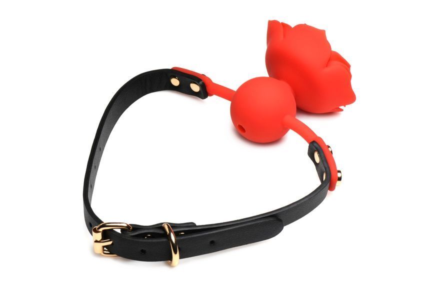 Силіконовий кляп з трояндою Master Series: Blossom Silicone Rose Gag &ndash; Red SO8801 фото