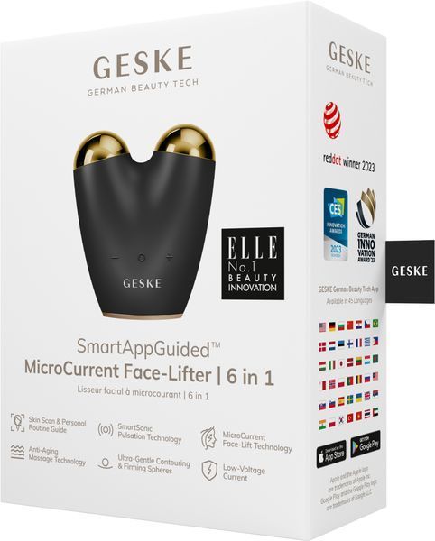 Мікрострумовий підтягувач шкіри обличчя GESKE MicroCurrent Face-Lifter 6в1 gray HB0130 фото
