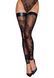 Панчохи без миска Noir Handmade F243 Tulle stockings with patterned flock embroidery, XXL SX0159 фото 1