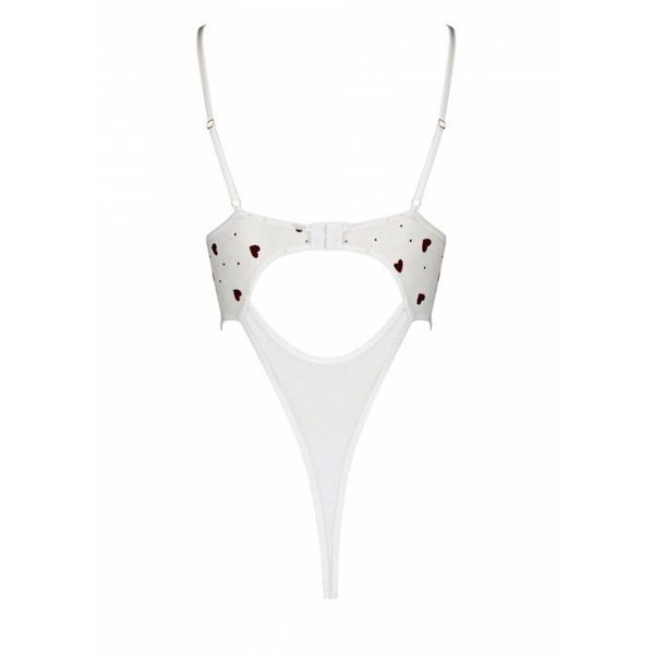 Еротичний боді з малюнком Passion LOVELIA BODY S/M, white SO4757 фото