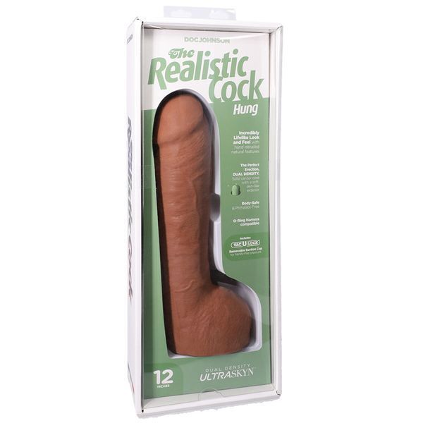 Фалоімітатор Doc Johnson The Realistic Cock ULTRASKYN - 12 Inch Hung with Balls Caramel SX4468 фото