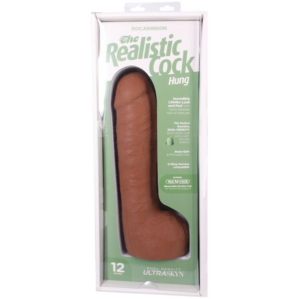 Фалоімітатор Doc Johnson The Realistic Cock ULTRASKYN - 12 Inch Hung with Balls Caramel SX4468 фото