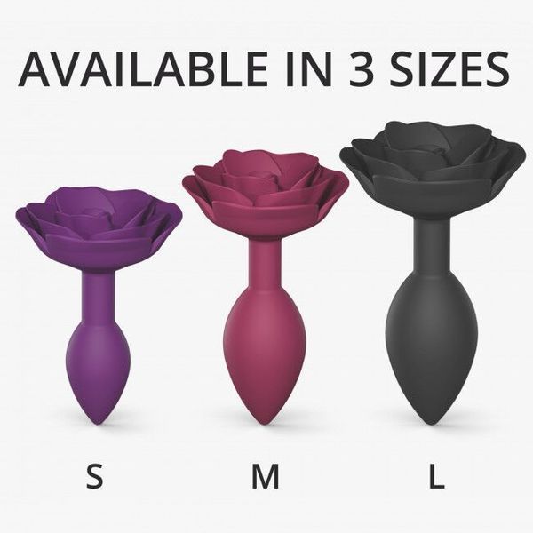 Силіконова анальна пробка Love To Love OPEN ROSES L SIZE - BLACK ONYX SO5983 фото