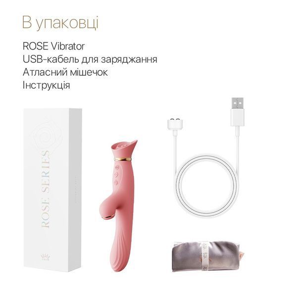 Вібратор з підігрівом та вакуумною стимуляцією клітора Zalo - ROSE Vibrator Strawberry Pink SO6680 фото