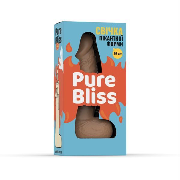 Свічка у вигляді члена Pure Bliss BIG Brown 18 см SX1651 фото