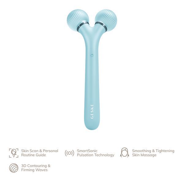 Електронний ультразвуковий ролик для обличчя GESKE Sonic Facial Roller 4в1 turquoise HB0180 фото