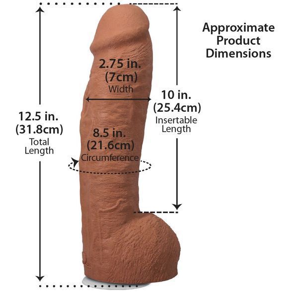 Фалоімітатор Doc Johnson The Realistic Cock ULTRASKYN - 12 Inch Hung with Balls Caramel SX4468 фото