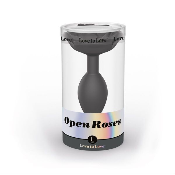 Силіконова анальна пробка Love To Love OPEN ROSES L SIZE - BLACK ONYX SO5983 фото