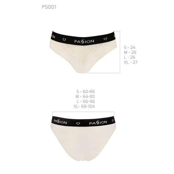 Трусики з широкою резинкою і мереживом Passion PS001 PANTIES XL, ecru SO4166 фото