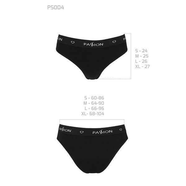 Трусики-сліпи з бавовни з еластаном Passion PS004 PANTIES M, black SO4216 фото