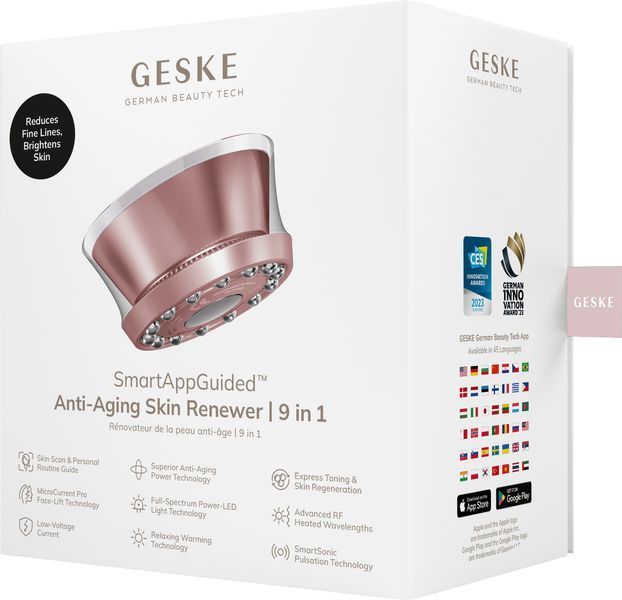 Антивіковий LED-випромінювач для відновлення шкіри обличчя GESKE Anti-Aging Skin Renewer 9в1 starlight HB0638 фото