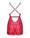 Прозора сорочка бебі-дол Obsessive Lacelove babydoll & thong XL/2XL Red, мереживо, стрінги SO8648 фото 4