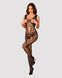 Сітчастий бодістокінг з вирізами та малюнком Obsessive Bodystocking G328 S/M/L, чорний, комбінезон SO7249 фото 3