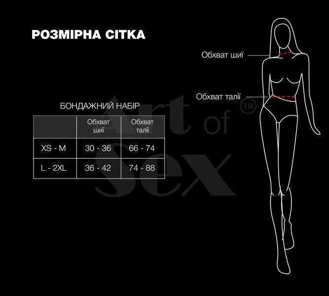 Бондажний набір Art of Sex &ndash; Shandy L-2XL, екошкіра, чорний SX4555 фото