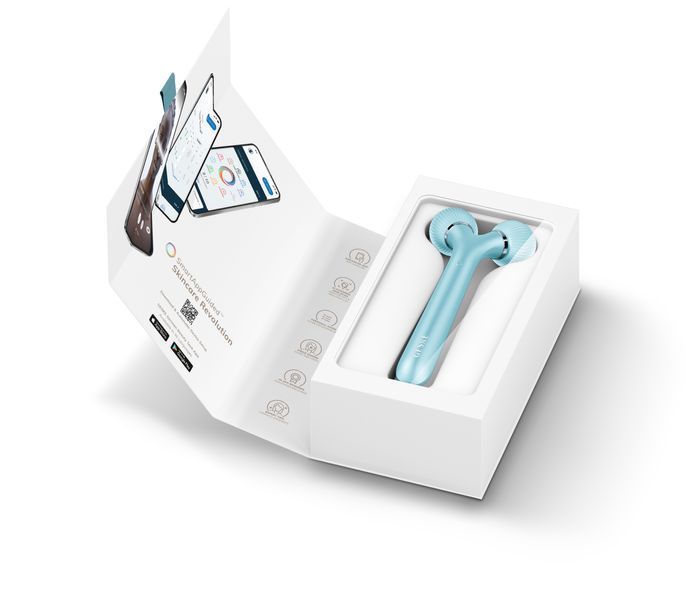 Електронний ультразвуковий ролик для обличчя GESKE Sonic Facial Roller 4в1 turquoise HB0180 фото
