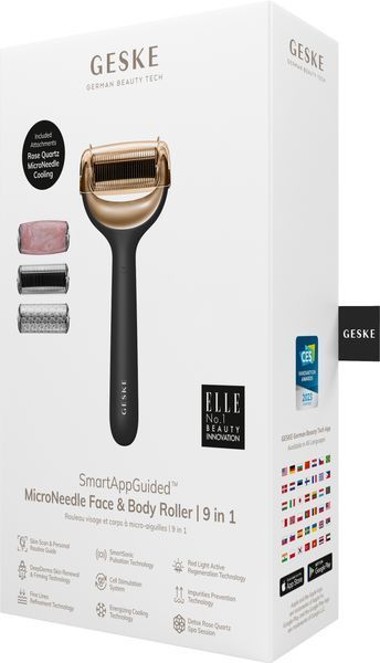 Ролер для голкової мезотерапії обличчя та тіла GESKE MicroNeedle Face&Body Roller 9в1 gray HB0207 фото