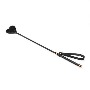 Шльопалка-сердечко Liebe Seele Black Organosilicon Riding Crop, екошкіра SO9490 фото