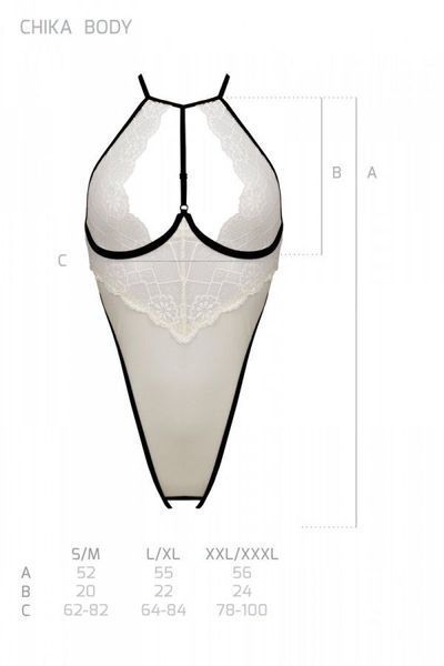 Боді з доступом Passion CHIKA BODY L/XL, cream SO9695 фото