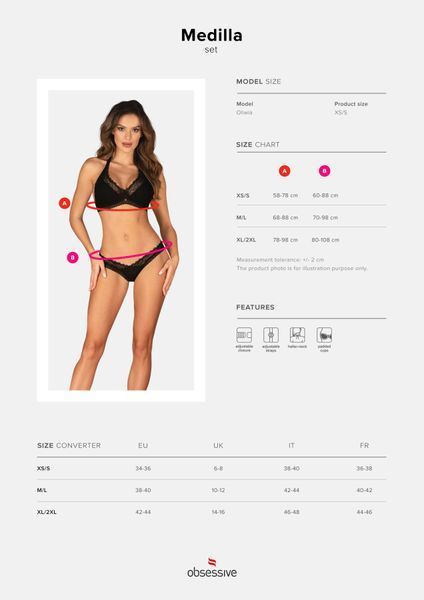 Комплект Obsessive Medilla 2-pcs set M/L SO9050 фото
