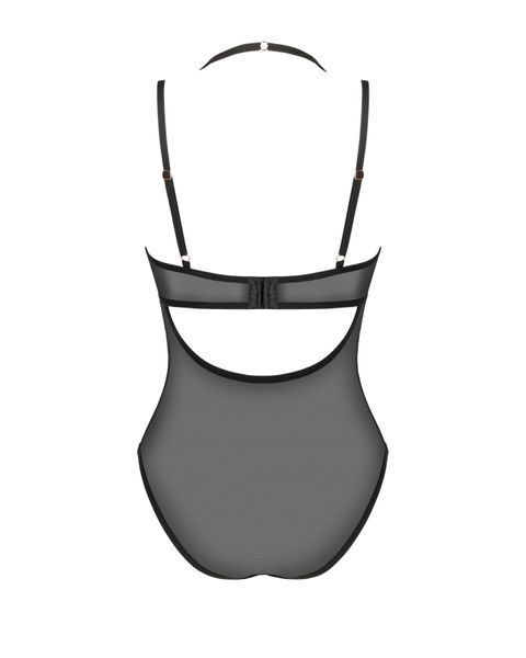 Прозоре боді Obsessive Selinne teddy XL/2XL Black, дрібна сітка, подвійні бретелі SO8666 фото