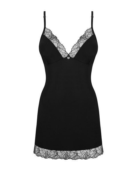 Сорочка та трусики Obsessive Bella Rou chemise & thong XL/2X SO7860 фото