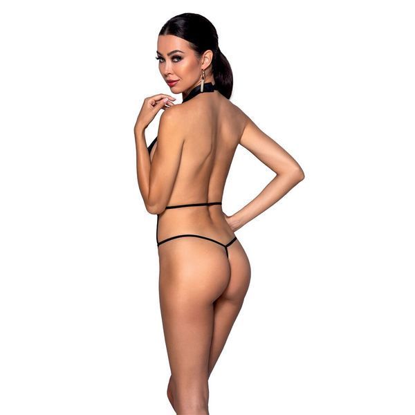 Боді-халтер з екошкіри Passion JANNIES BODY S/M black SO8443 фото