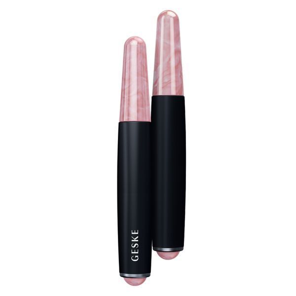 Ручка-масажер для обличчя з рожевим кварцом GESKE SmartAppGuided Double-Sided Rose Quartz Depuffing Pen 7в1 black HB0665 фото