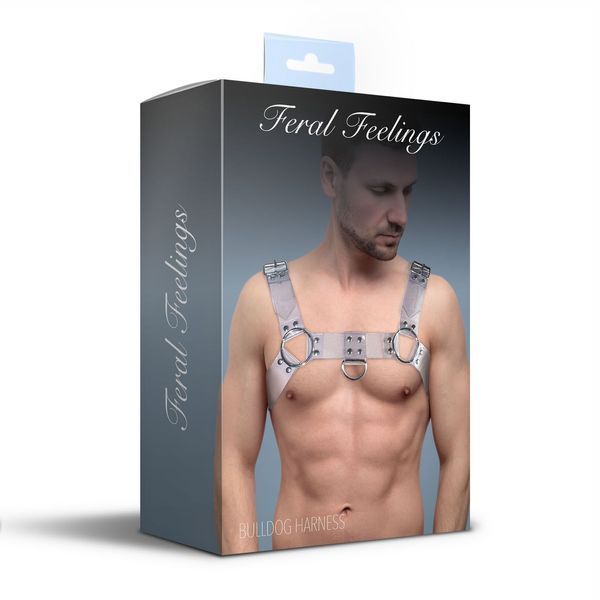 Чоловіча портупея на груди Feral Feelings - Bulldog Harness Trasparent SO9305 фото
