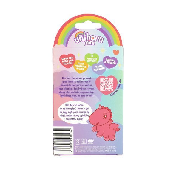 Вібратор-мінієдиноріжка Unihorn Mini &ndash; Peachy Pony, брелок з вібрацією, 10 режимів SX2869 фото