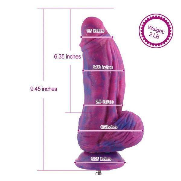 Фалоімітатор для секс-машин Hismith 9.45&Prime; Silicone Fantasy Series Dildo, система кріплення KlicLok SO6214 фото