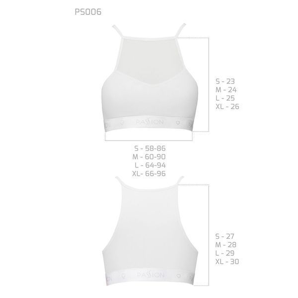 Спортивний топ з прозорою вставкою Passion PS006 TOP L, white SO4243 фото