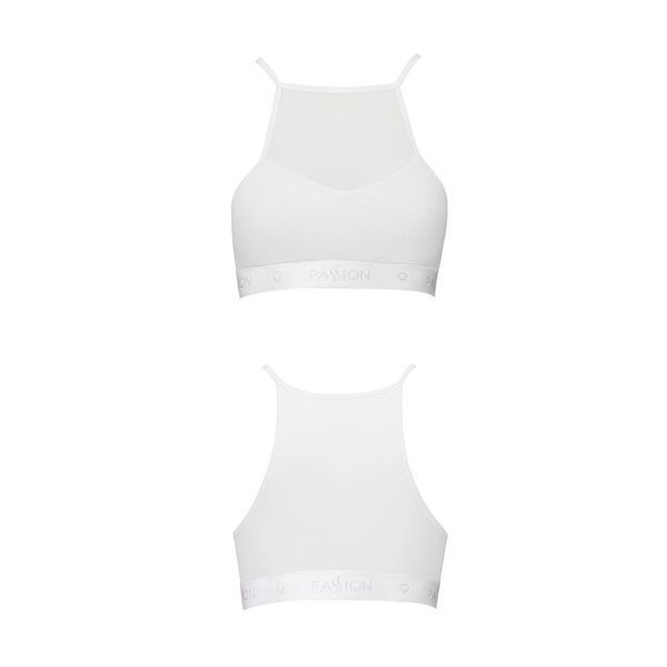 Спортивний топ з прозорою вставкою Passion PS006 TOP L, white SO4243 фото