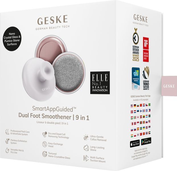 Набір для догляду за стопами з ручкою GESKE Dual Foot Smoothener 9в1 starlight HB0264 фото