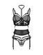 Комплект Obsessive Premisis Black 3-pcs crotchless set 2XL/3X SX3116 фото 2