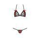 Комплект білизни Passion MELISSA BIKINI S/M, black, ліф зі шнурівкою і трусики стрінги EL15902 фото 5