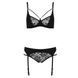 Комплект білизни Passion PAULINE SET XXL/XXXL, black, стрепи, ліф, стрінги і пояс для панчох EL15806 фото 5