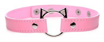 Чокер Master Series Kinky Kitty Ring Slim Choker - Pink SX1185 фото