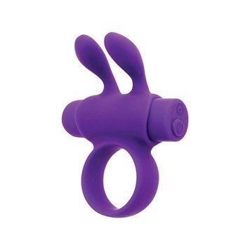 Ерекційне віброкільце S Pleasures Premium Rabbit Ring фіолетове, зі знімною віброкулею та вушками SX4590 фото