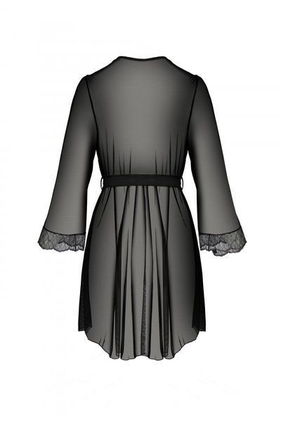 Пеньюар Passion AMBERLY PEIGNOIR black, XXL/XXXL, пояс у комплекті SX0463 фото