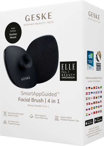 Щітка для обличчя GESKE Facial Brush 4в1 з тримачем black HB0058 фото