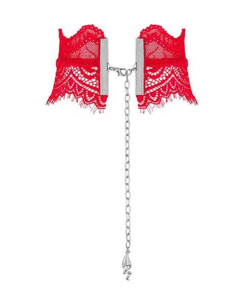 Широкий мереживний чокер Obsessive Bergamore choker, red SO7686 фото