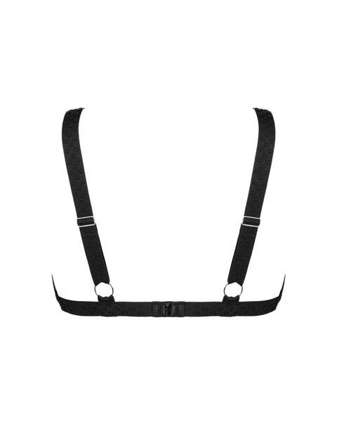 Мереживний бюстгальтер із трикутною чашкою Obsessive Estiqua bra XS/S, чорний, широкі лямки SO7258 фото
