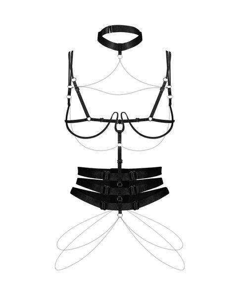 Портупея Obsessive Premisis Black harness S/M/L SX3117 фото
